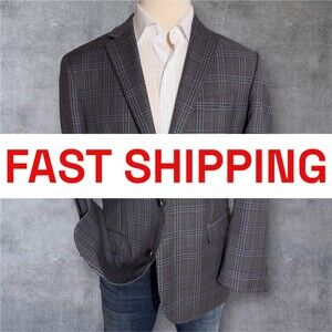 JOS A BANK Reserve Men's 44L Tailored Fit Wool Blazer Sport Coat 2-Button Jacket